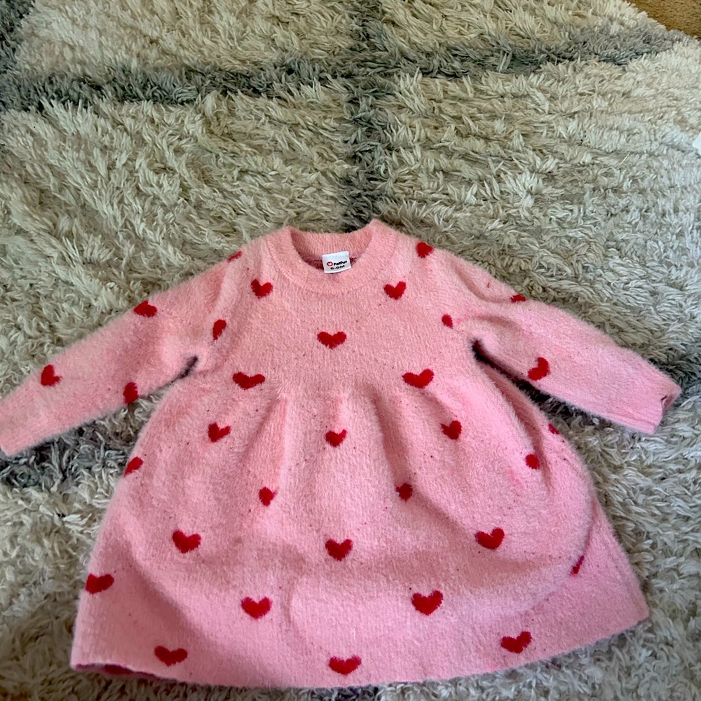 Heart dress with tights